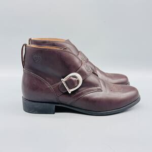 Ariat Boots Womens 8.5 Brown Leather Ankle Riding Buckle Low Heel Equestrian ATS